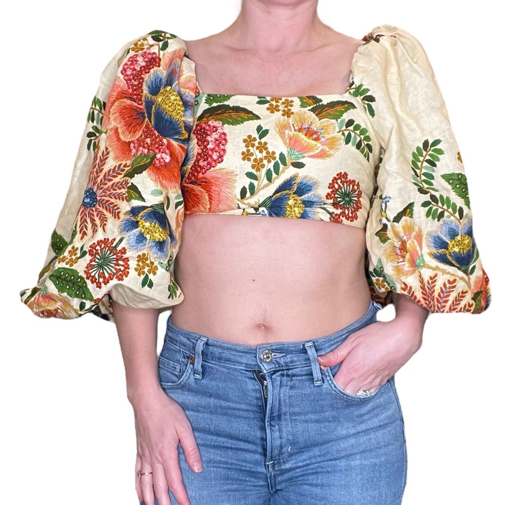 Farm Rio Delicate Garden Crop Top